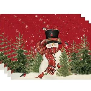 New in bag 4 Piece Holiday Placemats perfect for the holidays 17.71 by 11.8 inch